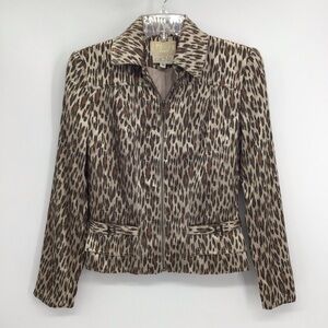 Cache Alberto Makali Vintage 80’s Animal Print Jacket Blazer Casual Size 2